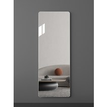 거치대형 전신거울 홈피트니스 메탈와이드 현관 실버, 벽걸이붙이기 33X130cm 고화질 화이트