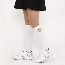 지니골프 여성 골프웨어 무릎 양말 스마일 골프니삭스, 아이보리