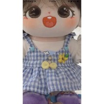 밤알 20cm면인형 무속분 초아소녀 하트 털털인형 피규어 인형이 여자를 선물한다, 6 밤나무 누드 베이비 + 체크 무늬 스커트 + 헤어, 20cm