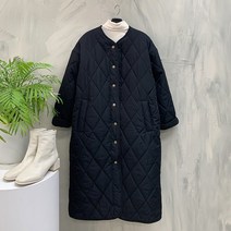 행복여[신상무배]드롭 플리스 안감 퀼팅 롱 패딩