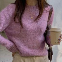 캔디 보카시 모헤어 라운드 니트