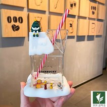 스타벅스 에코시즌 우유팩 콜드브루 글라스 심플 투명창의 커피잔 400ml, 크리스마스 우유팩 414ml