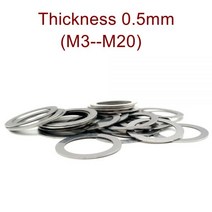 두께 0.5mm M3M20 스테인레스 스틸 플랫 와셔 초박형 가스켓 고정밀 조정 얇은 심 SUS304, 3x6x0.5 (50pcs)