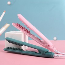 Routop 고데기 뿌리 볼륨고데기 웨이브 물결 부스스한 머리, 6124핑크
