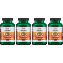 스완슨 Swanson Vitamin B6 Pyridoxine 비타민 B 피리독신 HCI 100mg 250정 4병, x, 1개