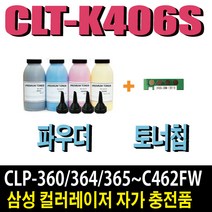 삼성 CLT-K406S 파우더 CLP-360 CLP-365W CLX-3300 CLX-3305W CLX-3307W SL-C462FW SL-C463W SL-C467FW 비정품토너, 1개, 빨강인식칩