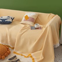SKANDSALO 쇼파 패드 6인용 천커버 가죽갈이 돌쇼파 매트 천갈이, lingge 옐로우_230 x 250cm