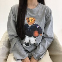8P 농구 프린팅 긴팔 티셔츠