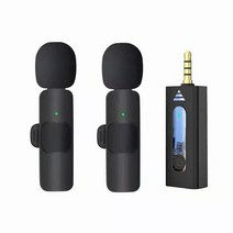 마이크 K35 무선 라발리에 마이크 3.5mm 라운드 잭 카메라 녹화용 자동 소음 라펠, 02 1 to 2