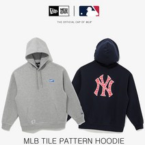 뉴에라 13338634 13338635 MLB 타일 패턴 후드 모자 티셔츠, 없음