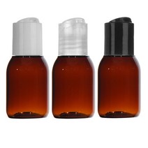 프레스캡 30ml 50ml 60ml 75ml 80ml 100ml 똑딱이캡 공병 화장품, 30ml(F)갈색 흰색캡