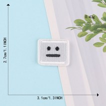 저스트앳 티셔츠 줄무늬 의류 스티커 자수 패치 아플리케 DIY 바느질 장식 다림질 스마일 표정, [22] 2pcs