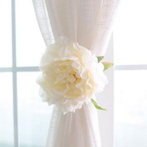 아트박스/더플라워마켓 탐스러운 피오니 커텐집게, 화이트