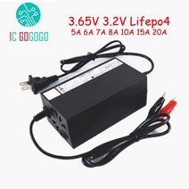 인산철 배터리 시동 충전기 3.65V Lifepo4 리튬 철 인산염 Curren 5A 6A 7A 8A 10A 15A 20A 고속 충전 3.2V 단일 셀 모노머 밸런스, [02] Alligator clip, [01] 5A