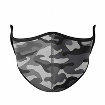 Top Trenz Kids Face Wrap Cloth Reusable Fashion Mask Medium (Ages 8+ to Adult) (Brown Zebra), Black Camo