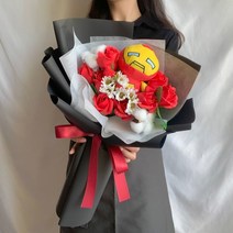마블 아이언맨 인형 빨간장미 데이지 비누 꽃다발 남자친구 남동생 꽃선물 졸업식 생일, 화이트, 선택안함