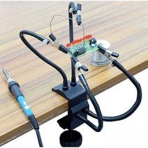 용접 스테이션 인두 납땜 작업대 기판 고정대 홀더, 탁자 모서리 고정형 코브라 집게4개