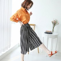 웰핑 매일입고싶은 하늘거리는 통바지 빅사이즈바지 플리츠 밴딩바지 7부 여름바지