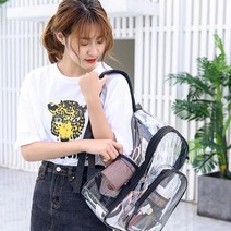 투명 백팩(블랙) 비닐백팩 비치백팩