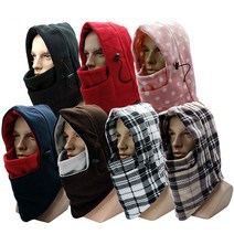 디빅 방한용 후드넥워머 마스크 모자, 퍼플