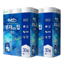 부자되는집 3겹 데코 먼지없는 휴지 27m 30롤 2팩