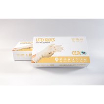 게코 라텍스 장갑 100매 L/M/S 다용도 위생 요리 장갑 아이보리, 중(M)