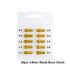 드러멜 드레멜 다용도조각기 10Pcs 드릴 척 어댑터 Dremel 어댑터용 0.5mm-3.2mm 미니 마이크로 콜렛 황동 파워 로터리 도구 부품 세트, 4.8mm