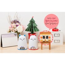 향기나는 고양이 저금통 인테리어 소품 천연 아로마 오일 방향제, 캐치비 - 블루