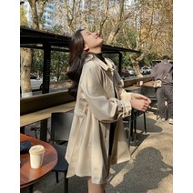 여자 봄가을 더블버튼 트렌치코트 재킷 캐주얼 미시 자켓 바바리 코트 인박카143