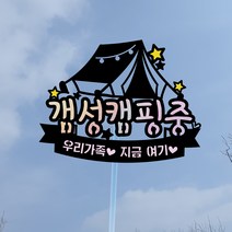 써봄토퍼 여행 휴가 캠핑토퍼 여행토퍼 케이크토퍼, 갬성캠핑중[홀로그램], 1개
