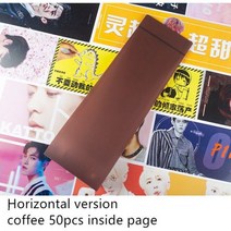 슬로건 바인더 핸드 배너 수납 책 45x15cm 투명 방수 케이팝 응원 앨범, coffee50pcspages