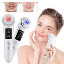 5 In 1 EMS 미세 전류 페이셜 마사지기 얼굴 리프팅 기기 광 테라피 무선 주파수 피부 재생 노화 방지 주름, White