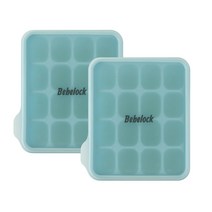 [이유식큐브보관용기] 베베락 엘파 실리콘 큐브(냉동보관용기) 2P, 엘파 실리콘큐브(민트그린2P)