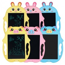 스마트 전자칠판 노트 메모 보드 그림패드(동물) 드로잉패드 유아 휴대용 필기, 돼지블루