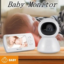 아기모니터 홈cctv 펫캠 인치 스크린 베이비 모니터 고해상도 적외선 야간 투시경 무선 비디오 베이비 수면 모니터 원격 캠 팬 틸트 줌, UK Plug