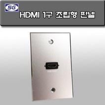 신길전자 벽부판넬 알루미늄 플레이트 70 X 115 HDMI 1구 일자 조립완제품, HDMI 1구 판넬 조립형 일자 알루미늄 월 플레이트