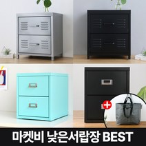 마켓비 낮은 2단 서랍장 철제 틈새 서랍 +브랜디홈가방 / 이케아 책상 서랍장 헬메르 3단 화이트 조립식 사무용 프린터선반 안방 철재, 03. SHOLID 2단서랍장 400 캄포어베니어