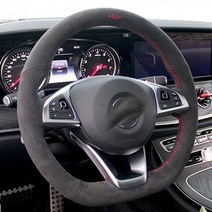 벤츠핸들 스티어링 메르세데스 벤츠 W176 W246 W205 C117 R231 R172 AMG C43 GLA 45 X156 용 실제 알칸타라 휠 커버 휠에 브레이드, 4.D