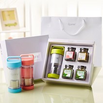 보라리빙 연말 새해 선물 소규모 돌잔치 허브차 4종 에코텀블러, 핑크