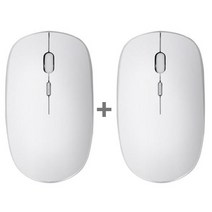 [1+1] 엔보우 NG01 무소음 무선마우스 무선 마우스, 화이트1+블랙1