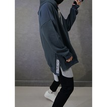 기모 옆트임 오버핏 후드티