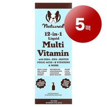리암마켓 Natural Dog Company 내추럴 독 강아지용 건강 관리 보충제 12-In-1 액상 종합비타민 473ml 1팩, 5팩
