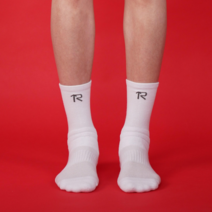 런포인트 논슬립 쿠션 하프삭스 스포츠 양말, 화이트