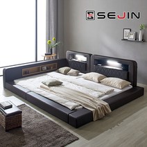 세진침대 브리토 오픈 패밀리침대 프레임만Q+SS, 초코브라운