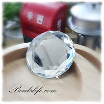 비즈라이프 40mm 원형 평면 판유리, 1개, 크리스탈