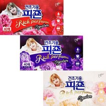 니트 정전기방지 건조기용 시트섬유유연제 옷향기, 피죤 건조기용40매 플라워페스티벌(핑크)