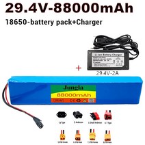 전동킥보드충전기 전기자전거 전동휠 충전기 원래 7s4p 88000 mah 전기 자전거 모터 ebike 스쿠터 리튬 이온 배터리 팩 29.4v 18650 충전식 배터리 +호환, xt30-jst