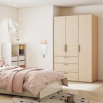 한샘 샘베딩 베이직 옷장세트 120cm높이194cm 서랍형 4종, C형 화이트+라이트오크(C)