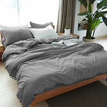 MUKKA 이불 커버 트윈167.6 x 228.6cm66 90인치 토프 2피스 보헤미안 카키 울트라 소프트 워싱 극세사 나비넥타이 남성 여성용 침구 세트