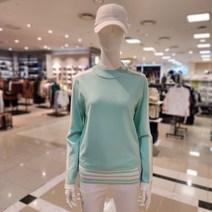 보그너골프 (231-202-08-51) 2023년 S S 여성 하이넥 밑단 로고 배색 풀오버